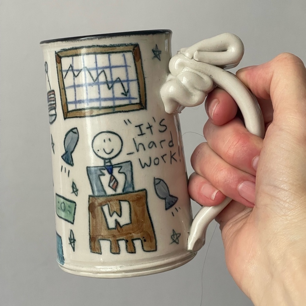 Tom‎ Edwards Pottery Handmade Mug Portland Politics